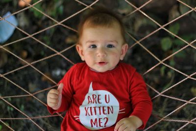 Portrait of cute boy outdoors