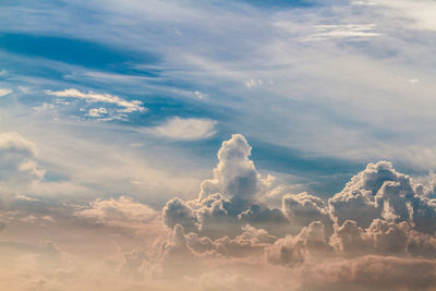 Low angle view of cloudscape against sky during sunset