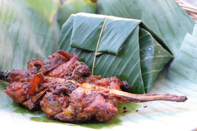 Close-up of food served on plate
