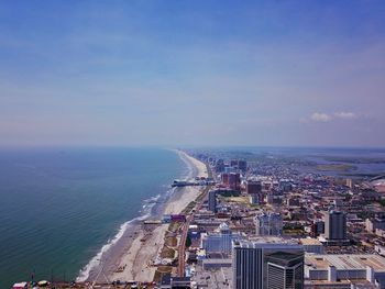 Aerial view of city at waterfront