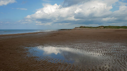 Scenic view of beach against sky