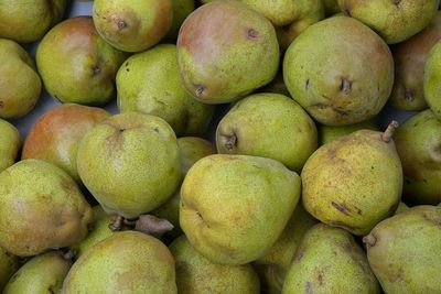 Full frame shot of pears for sale in market