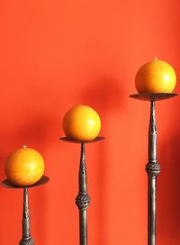 Close-up of fruits against white background