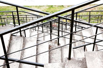 Close-up of railing on steps