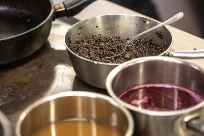 Close-up of food on table