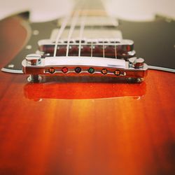 Extreme close up of guitar