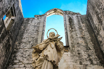 Low angle view of a statue