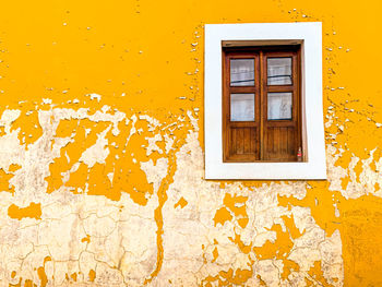 Full frame shot of yellow wall of house