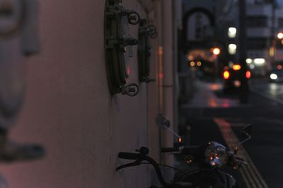 View of illuminated city at night