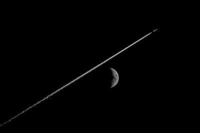 Close-up of moon over black background