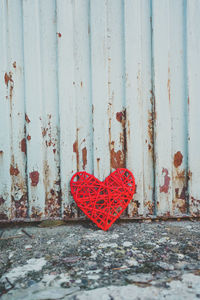 Close-up of heart shape on wall