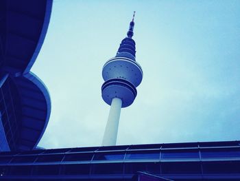 Low angle view of communications tower