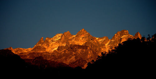 Scenic view of mountain against clear sky