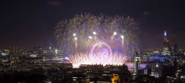 Illuminated city at night