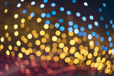 Defocused image of illuminated lights