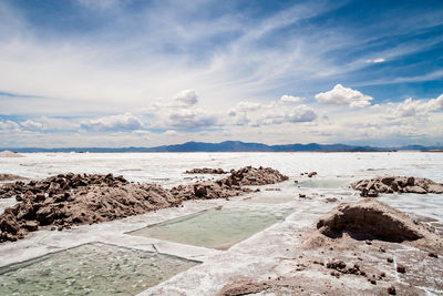 Scenic view of beach against sky