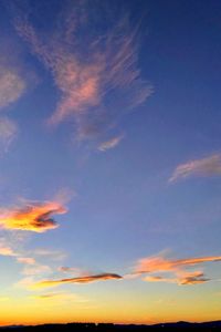 Low angle view of sky at sunset