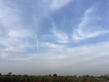 Low angle view of vapor trail in sky