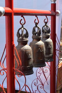 Close-up of metal bells