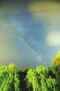 Low angle view of star field against star field