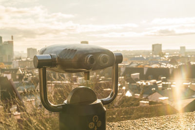 Binoculars watch or observation view point at the old town of tallinn