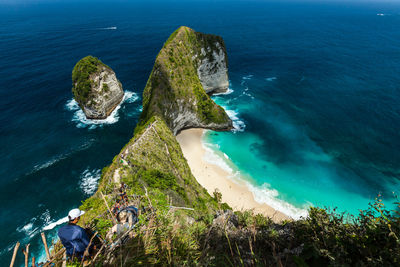 Aerial view of beach and sea