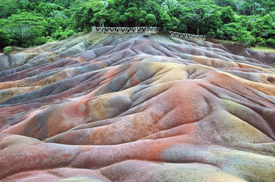 Colorful rolling landscape at chamarel