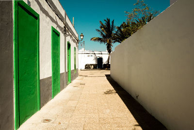 Narrow alley along buildings