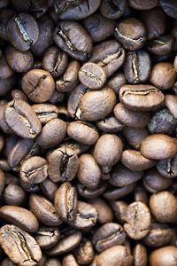 Full frame shot of roasted coffee beans