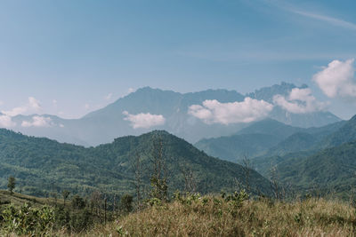 Scenic view of mountains against sky