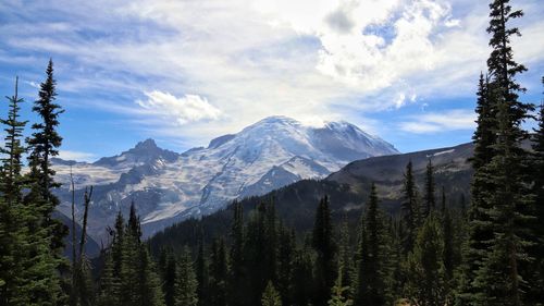 Scenic view of mountains against sky