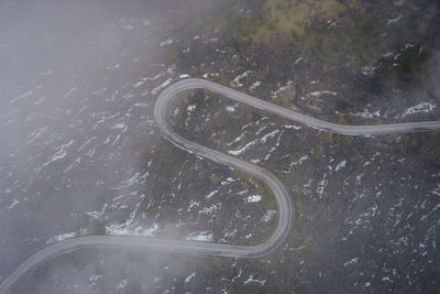 High angle view of car on road