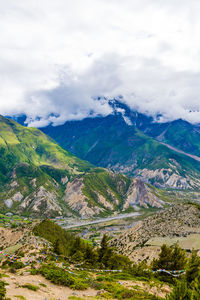 Scenic view of mountains against sky