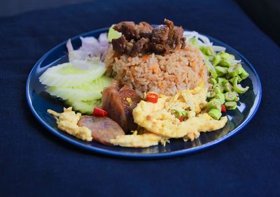 Close-up of meal served in plate