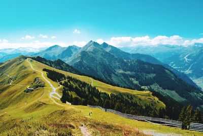 Scenic view of mountains against sky