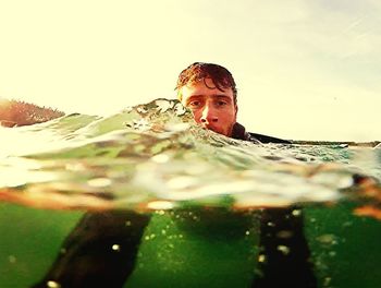 Portrait of woman in water