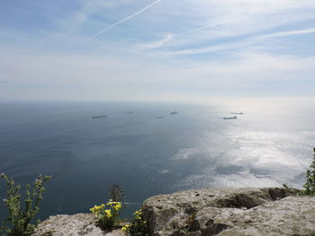 High angle view of sea against sky