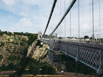 View of bridge against cloudy sky