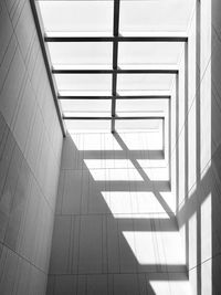 Low angle view of skylight in building