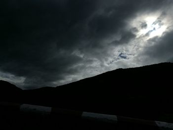 Silhouette landscape against sky