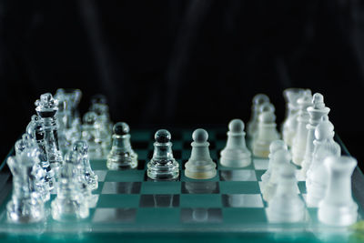 Close-up of chess pieces