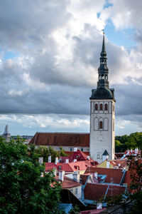 View of building against cloudy sky