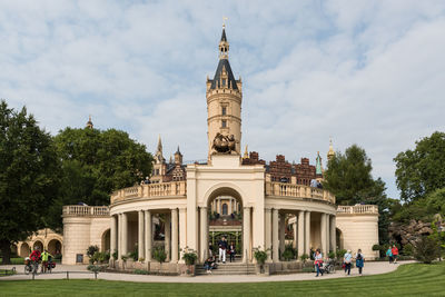 Group of people in front of building