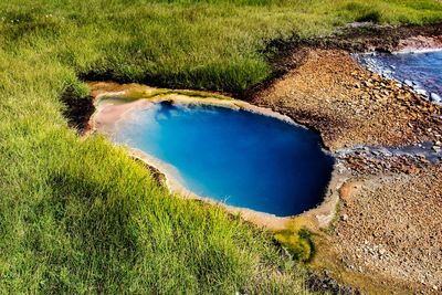 High angle view of lake