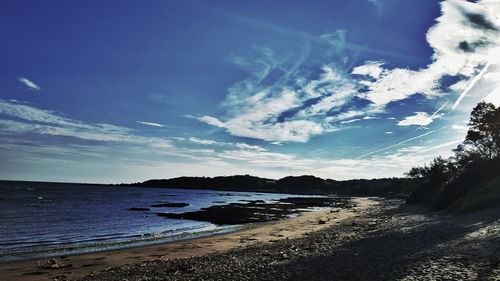 Scenic view of beach against sky