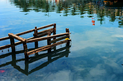 High angle view of lake