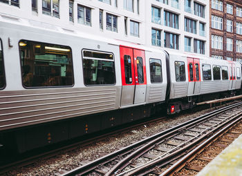 Train at railroad station platform