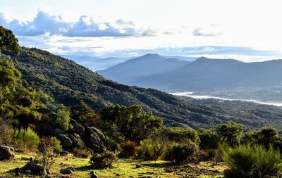 Scenic view of mountains against sky