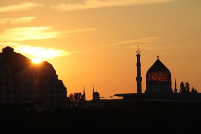 View of church at sunset