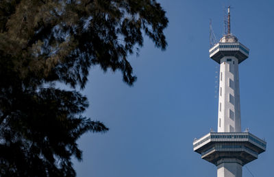 Low angle view of lighthouse against sky